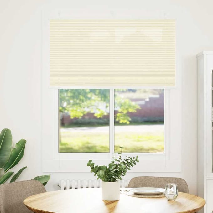 vidaXL - Plissé - rolgordijn - 110x150cm - stofbreedte - 109,4cm - polyester - crème