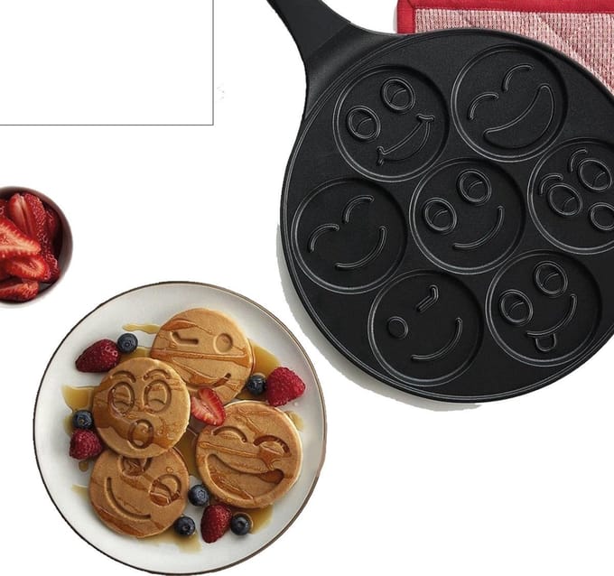 Cheffinger Pannenkoekenpan 26 cm - Emoji Pancake Pan - Crêpepan - Inductie
