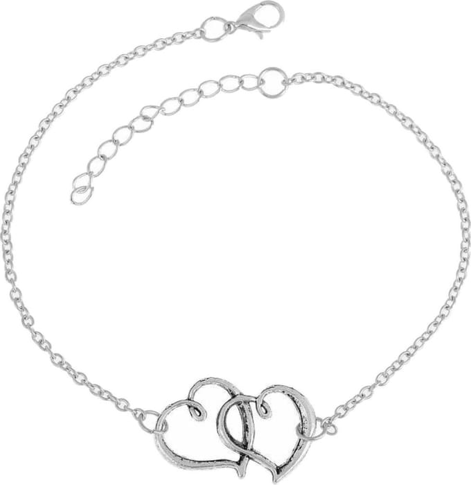 Fako Bijoux® - Enkelbandje - Enkelsieraad - Dubbel Hart