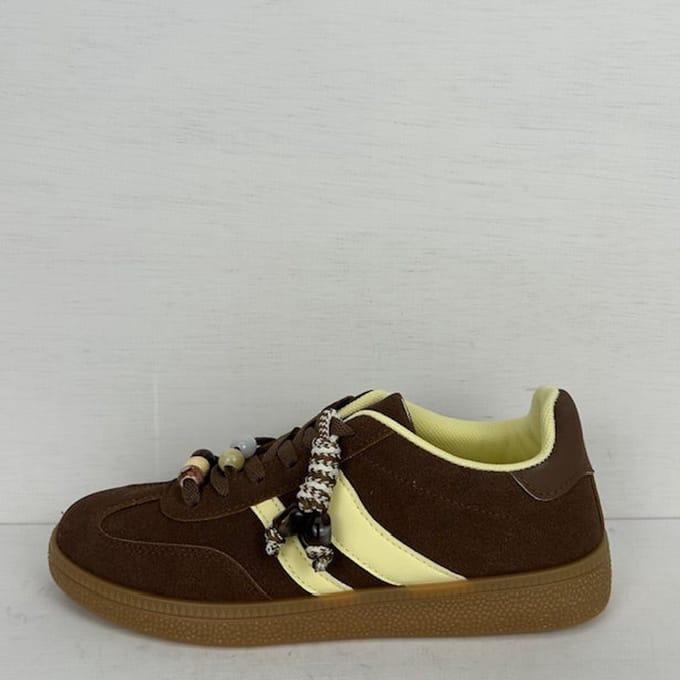 Retro sneakers met leuke details bruin Bruin / 39