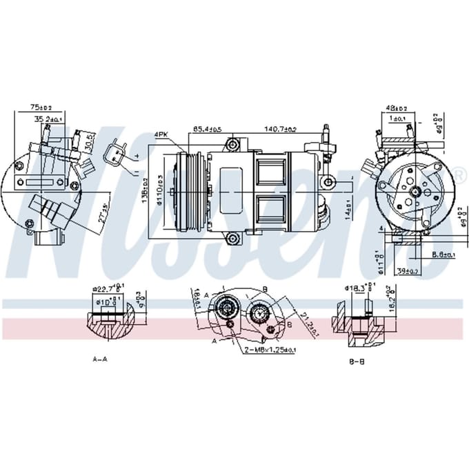 Compressor, airconditioner NISSENS 890639