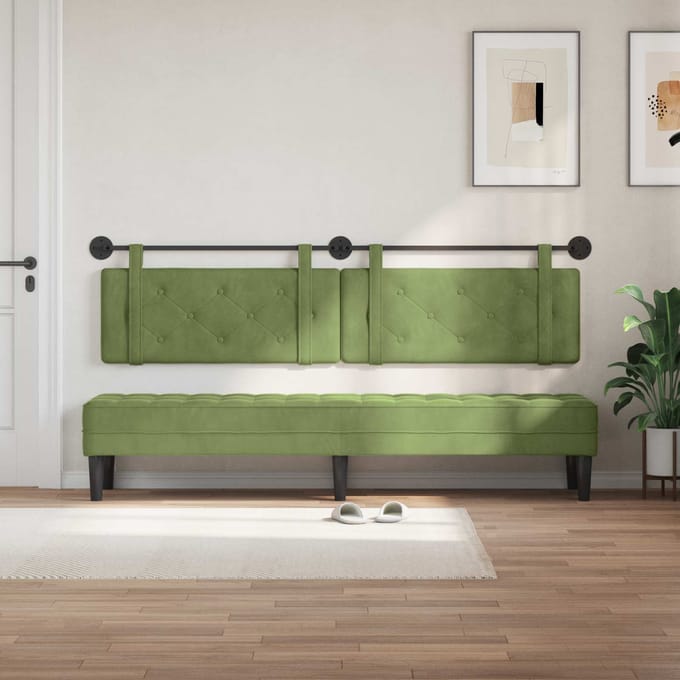 vidaXL - Hangend - hoofdbord - Lichtgroen - Fluweel