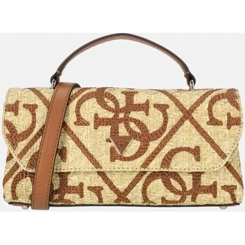 GUESS schoudertas handtas Kirsten Top Handle Flap Bag Natural / Caramel beige