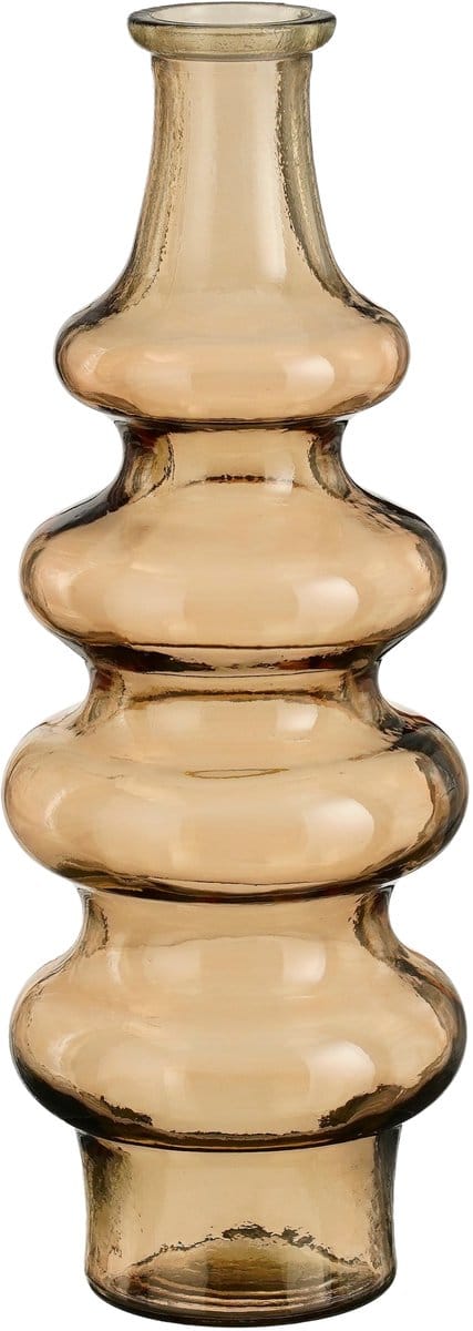 Mica Decorations Bloemenvaas Sira - transparant glas - bruin - D14,5 x H40 cm - vaas - sierlijk model