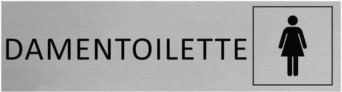 CombiCraft Aluminium Deurbordje "Damentoilette" 165x45mm met tape
