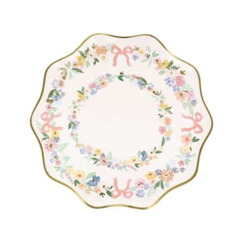 Meri meri pasen - bordjes papier klein à 8 stuks, elegant floral