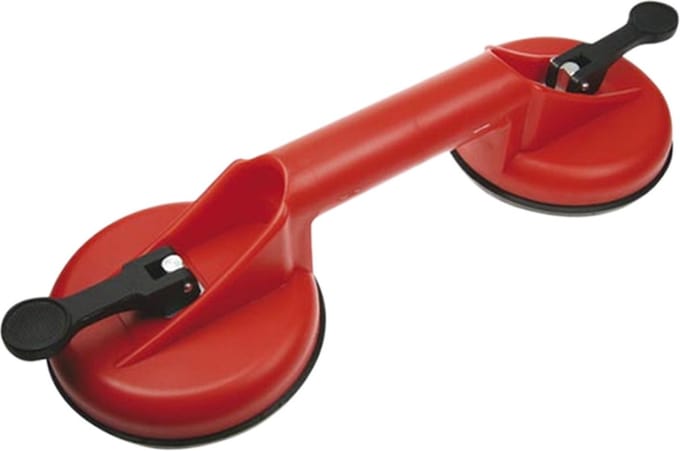 DW4Trading Zuignap Dubbel 2x115mm - Glasdrager - 50 Kg - Rood
