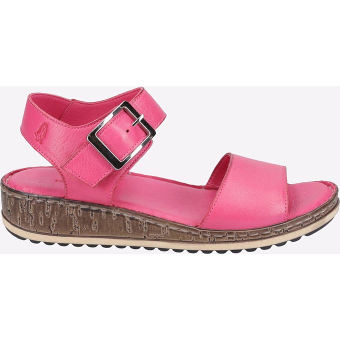 Hush Puppies Dames Sandalen Lage Wedge Ellie Leer Gesp roze