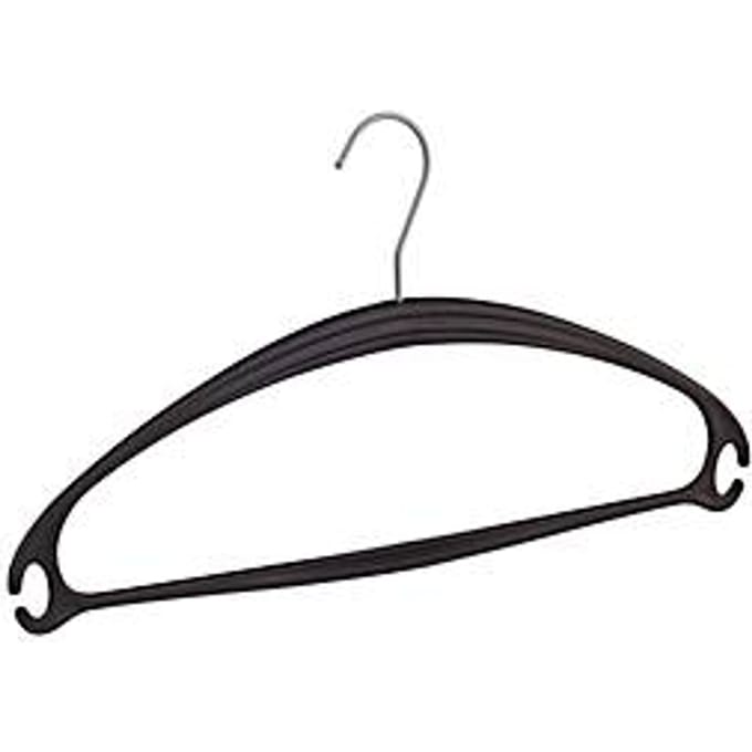 Kleerhanger - kunststof - L 410 mm -  zwart - 10 stuks