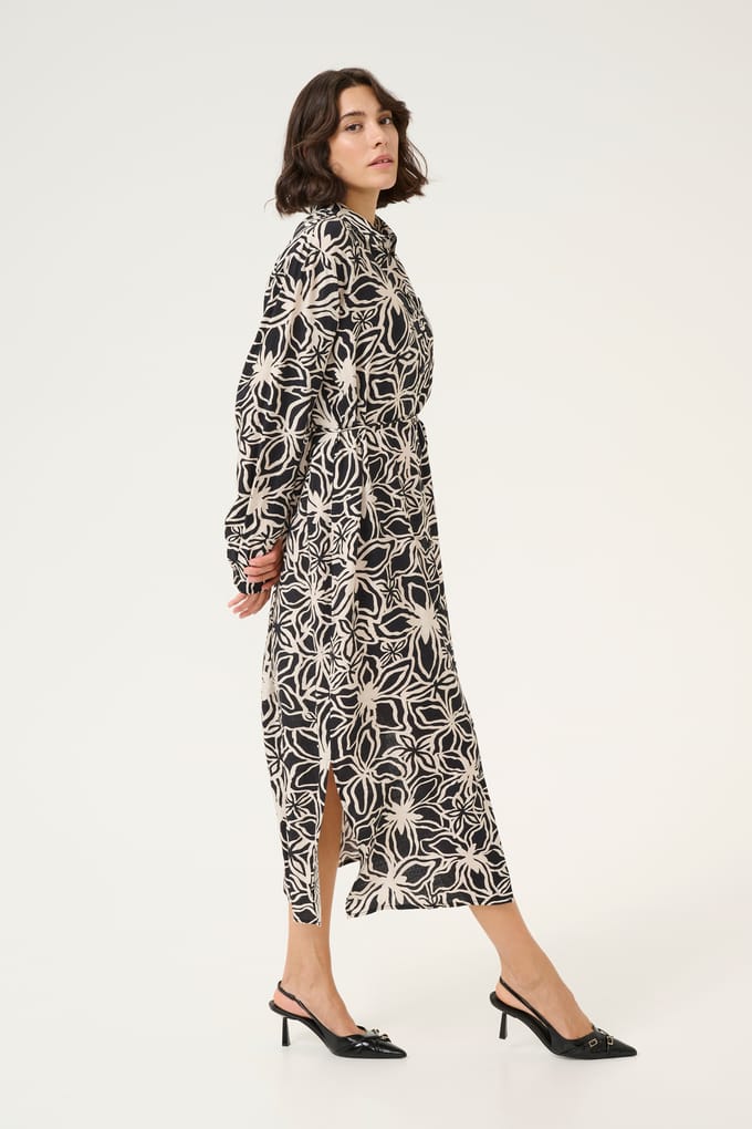 Jurk Loose fit black offwhite