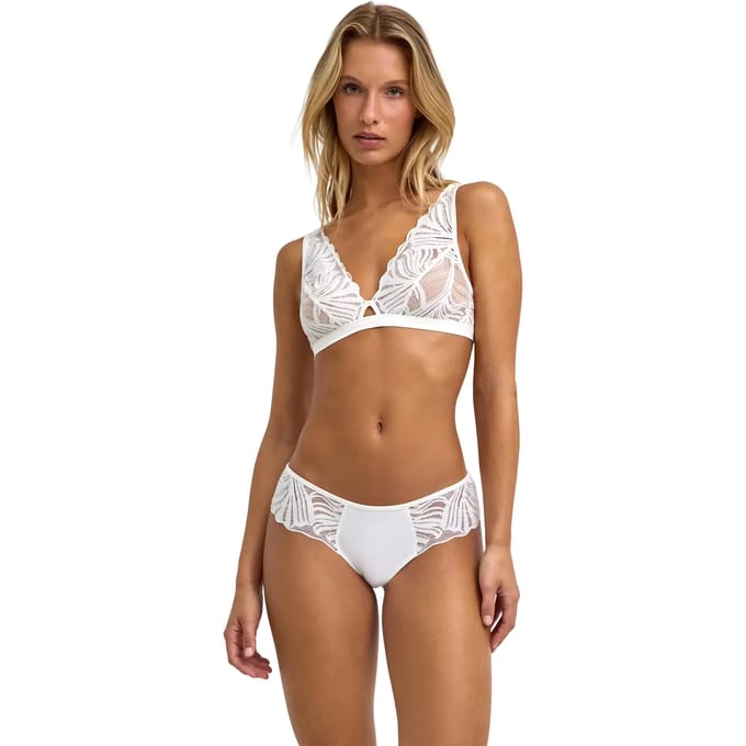 FALKE Delicate Touch Triangle met kant functioneel materiaal beha dames wit - maat M
