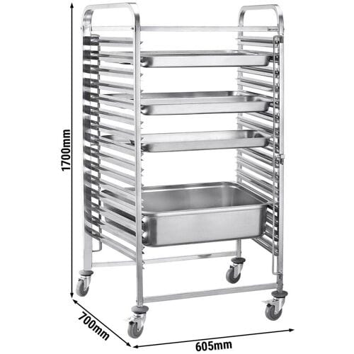 GGM Gastro Tablettwagen - für 16 Tabletts GN 2/1 Zilver
