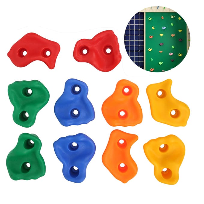 Ensemble de prises d'escalade pour enfants Coloré Pratique Accessoire d'équipement de terrain de jeu blue