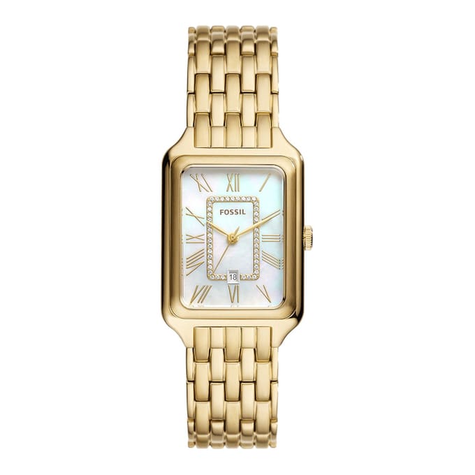 Fossil RAQUEL ES5304 Dames Horloge 26 mm - Goudkleurig