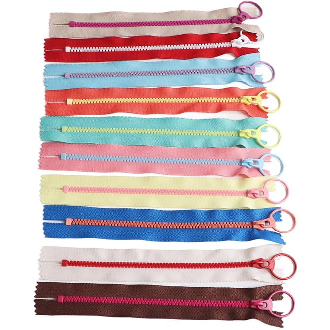 10 pièces Fermeture éclair artisanale à extrémité fermée Longueur 30 cm Fermetures éclair DIY colorées pour sac Vêtement red