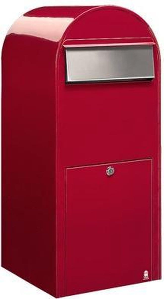 Brievenbus Bobi Jumbo Helder Rood / RVS Klep