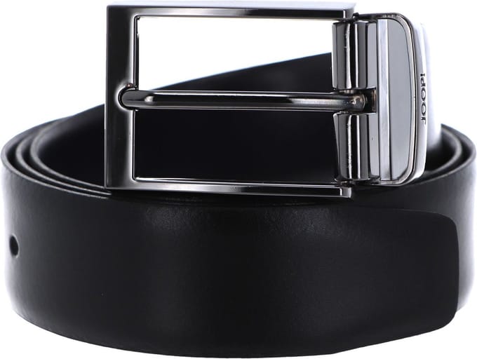 JOOP! Leren Riem Adjustable Coll. Belt 3,5 CM W80 Black-D`Blue Zwart Donkerblauw