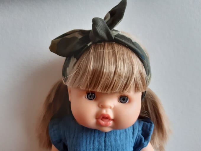 Haarband met knoop Camouflage voor gordi pop 34cm