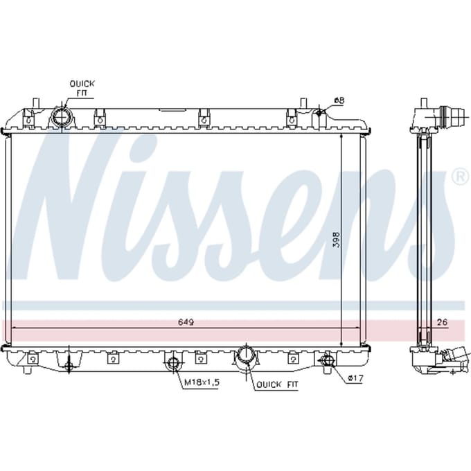 Radiator, motorkoeling NISSENS 68602A