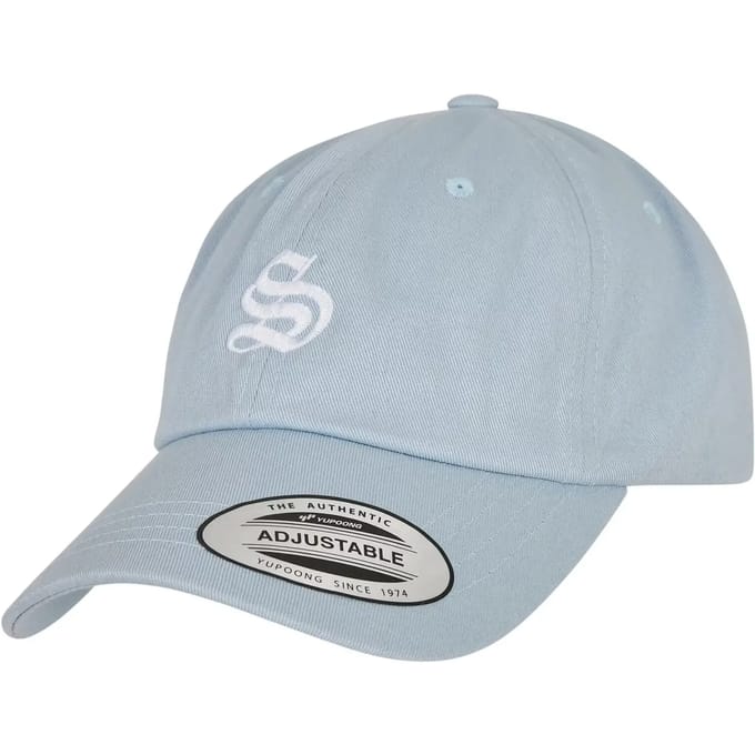 Mister Tee - Letter Lightblue Low Profile Cap S Verstelbare pet - Zwart