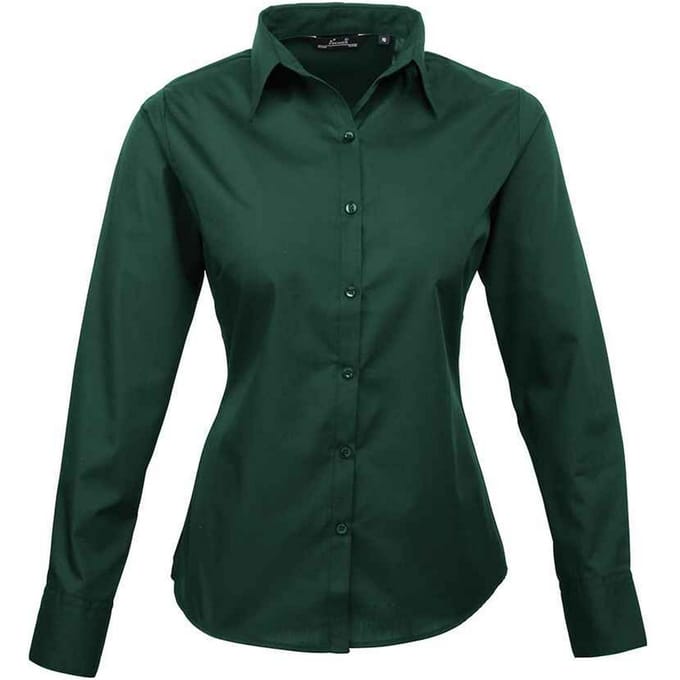 Premier Dames/Dames Shirt Met Lange Mouwen (Fles groen)