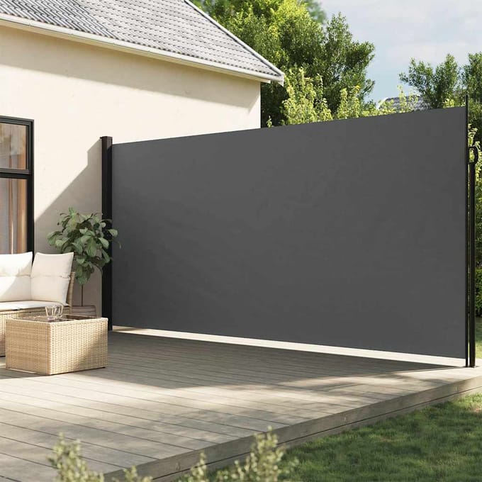vidaXL - Windscherm - uittrekbaar - 200x500 - cm - antracietkleurig