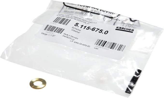 Kärcher messing sluitring voor hogedrukreiniger - schijf ring - nr. 5.115-675.0 - 51156750