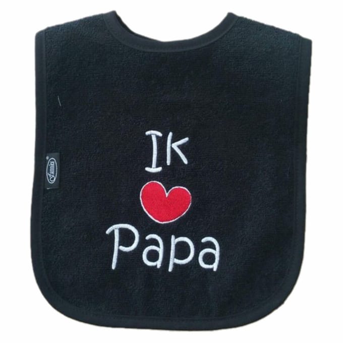 Zwarte slab met "Ik hou van papa"