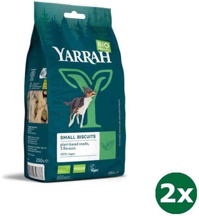 2x250 gr Yarrah dog vegetarische multi-koekjes hondensnack NL-BIO-01