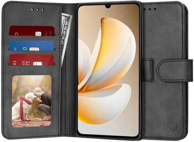 Hoesje geschikt voor Realme Note 70T - Techsuit Diary Book Wallet Case - Zwart