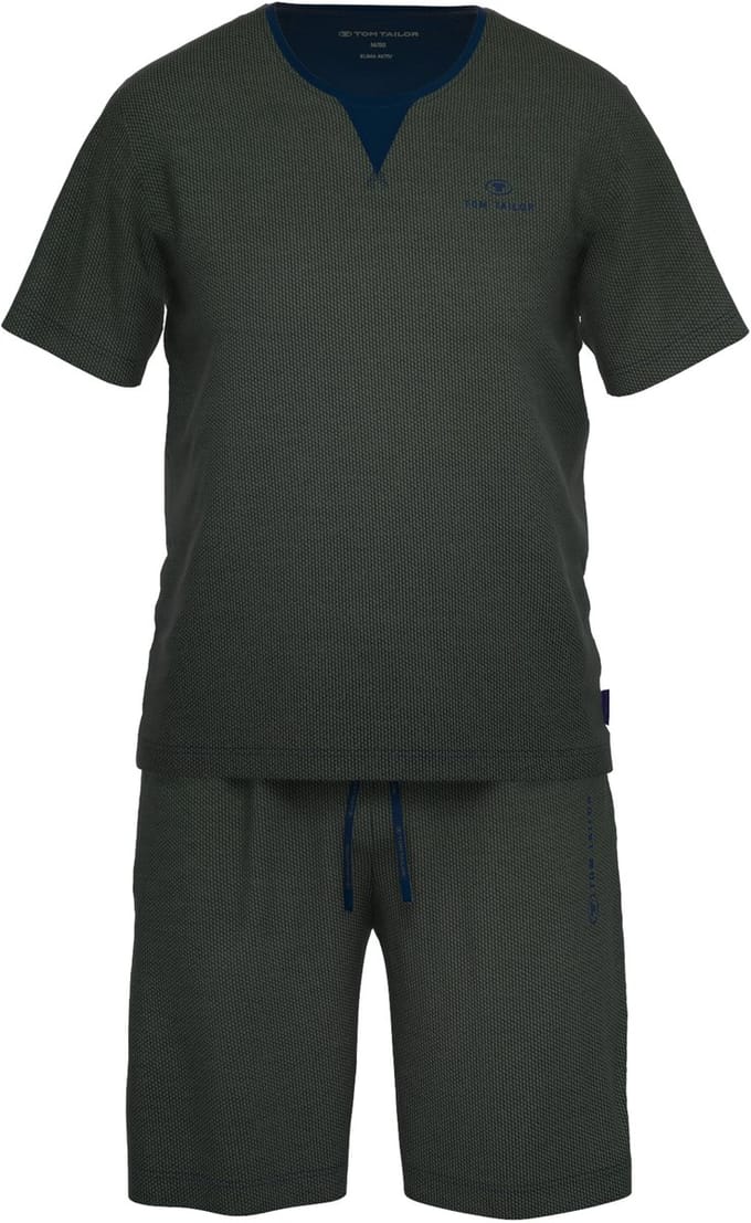 TOM TAILOR Dallas Heren Loungewear set - korte broek - korte mouw - Groen