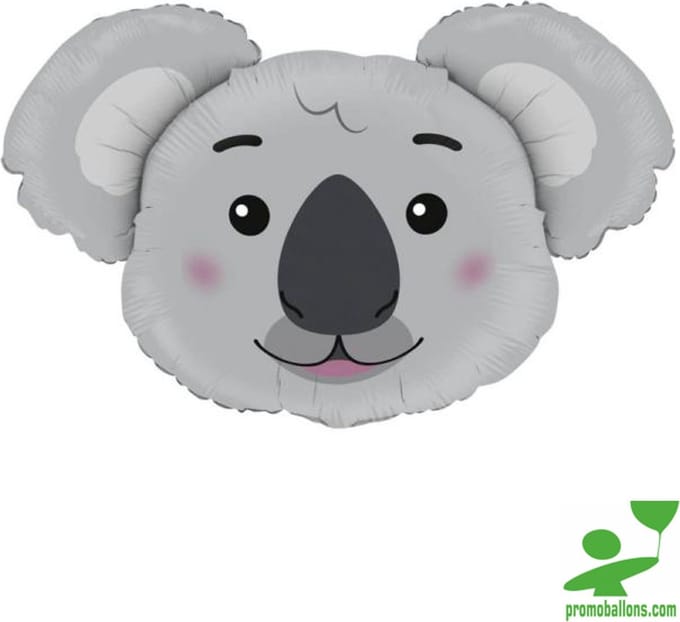 Koalakop 94 cm (flat) folieballon van Grabo
