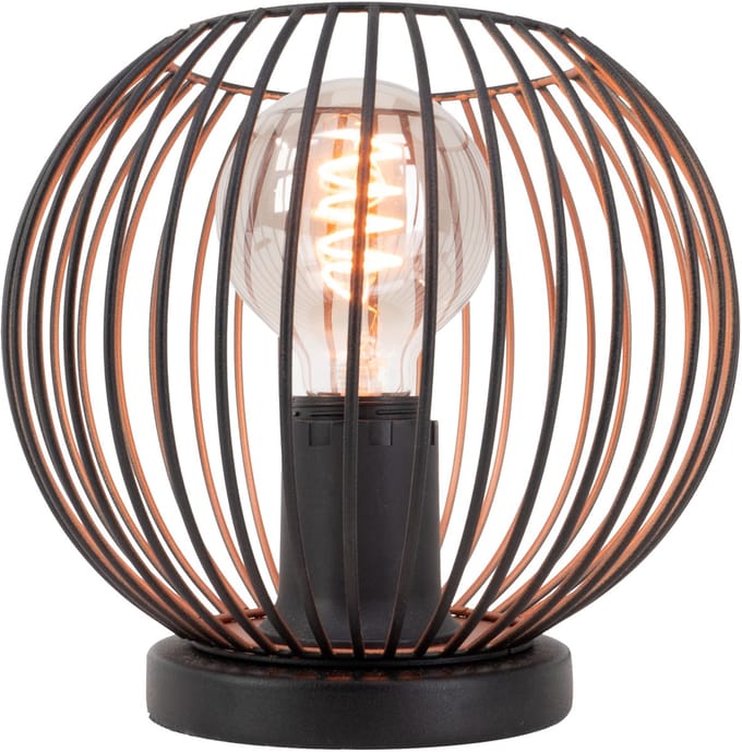 EGLO Almanzora Tafellamp - E27 - Ø 20 cm - Zwart/Koper