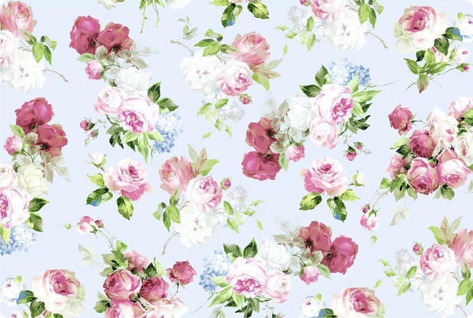 Placemat Set van zes Stuks - Scarlett Placemats met rozen -