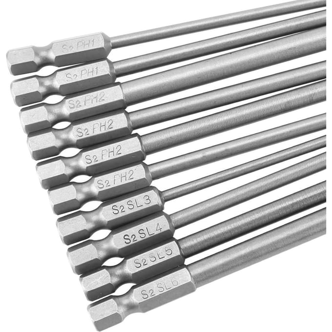 10 stuks S2 Staal Kruiskop PH1 PH2 Platte Schroevendraaier Bits Set 1/4 inch Zeskant Schacht 100 mm