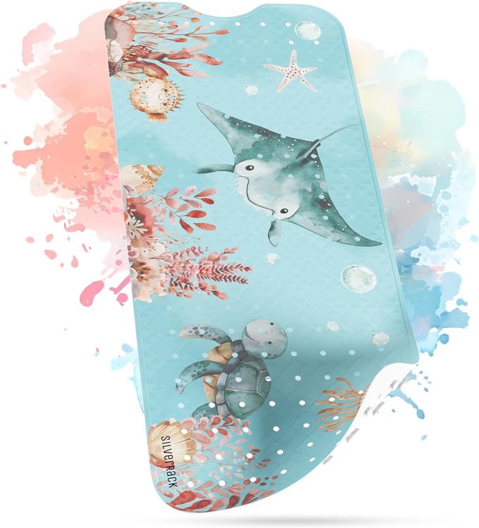 Kinderbadmat Antislip 100x40 cm Groen Onderwaterwereld BPA-vrij