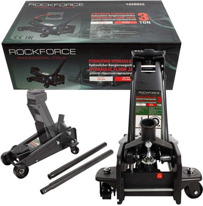 Rockforce RF-T830025 - Hydraulische Krik - 3T - Lage Profiel - Sterk en Duurzaam