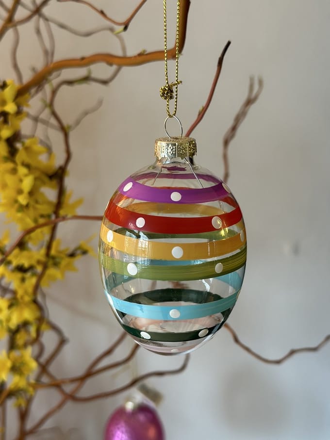 Goodwill - Paasdecoratie - Paasei - Glazen ei - Set van 3