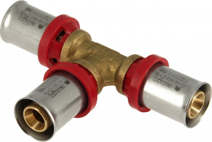 Bonfix Alu-pers messing persfitting T-stuk 16mm FFF