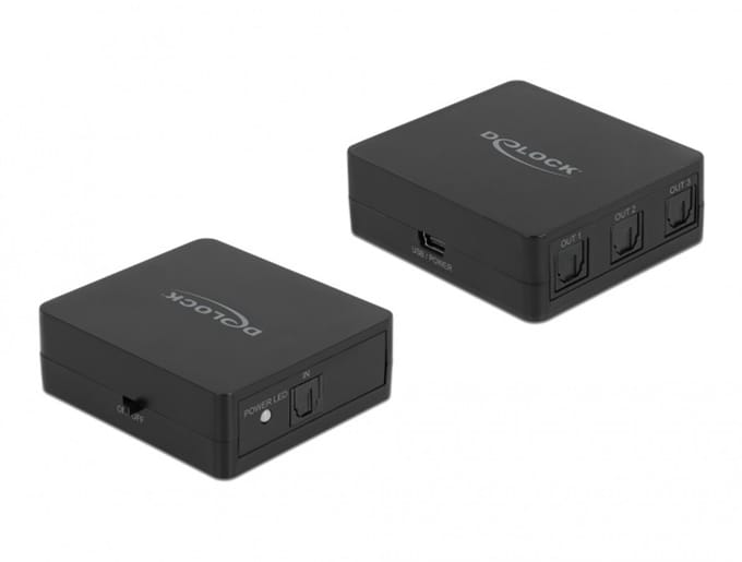 Delock S/PDIF TOSLINK Switch 1 In 3 Out with USB Powered