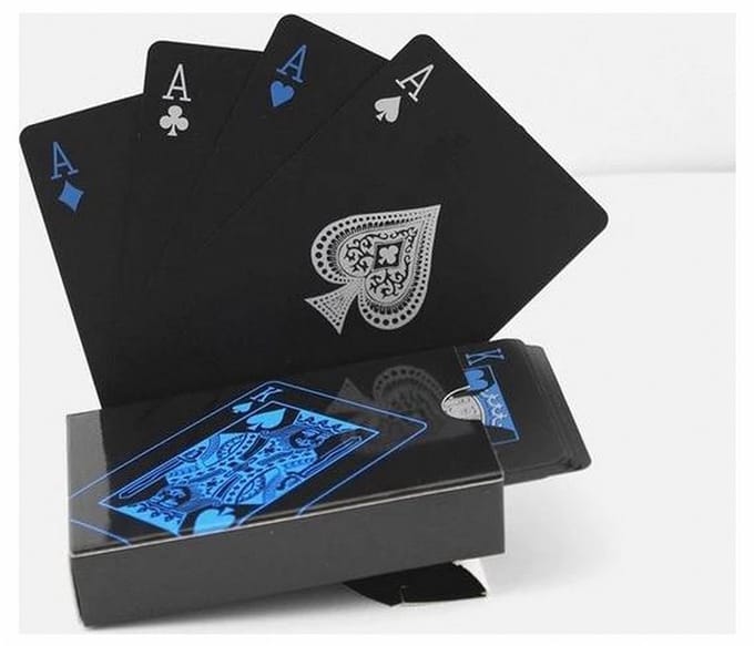 Knaak Luxe Speelkaarten Waterdicht - Blauw - Zwart - Poker - Drankspel