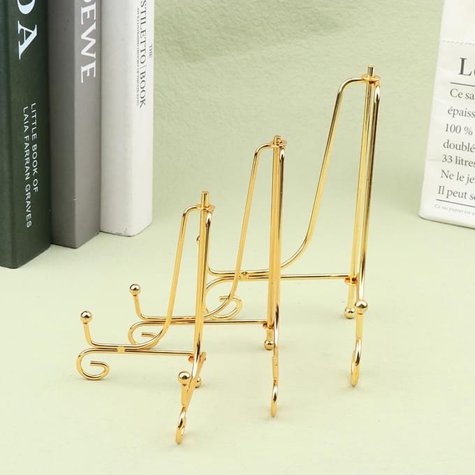 Gouden IJzeren Ambachtelijke Houder Woondecoratie Accessoires Bordstandaard Schilderrek Medaille Displaystandaard 10.2cm geel