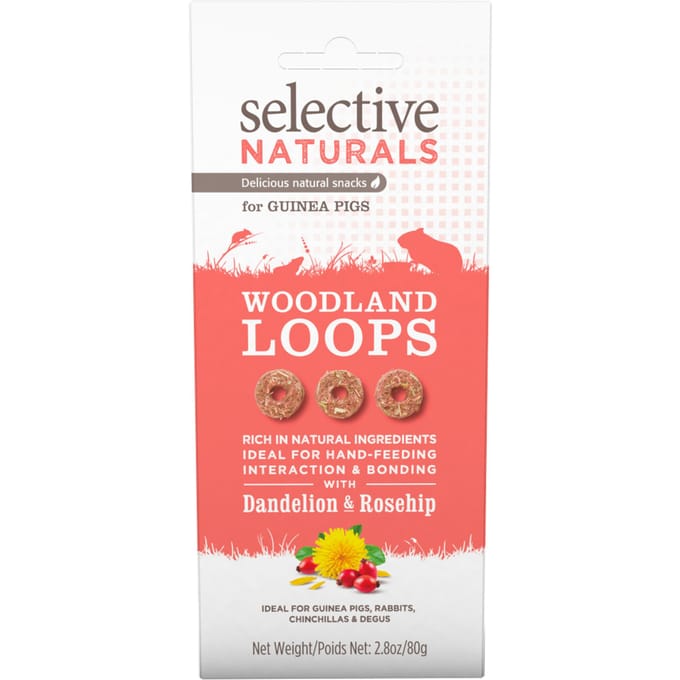 2x80g Selective Naturals Woodland Loops voor cavia's