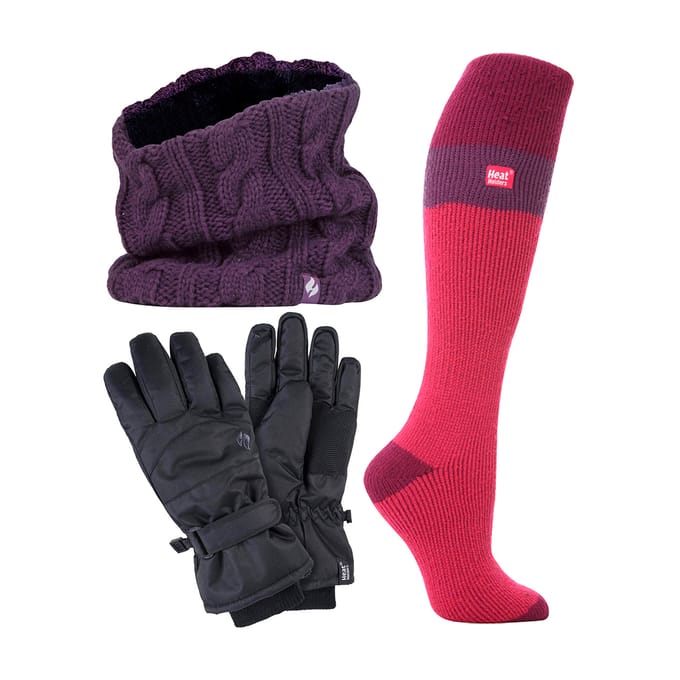 Dames Ski Set Nekwarmer Handschoenen & Thermische Ski Sokken Winterkleding