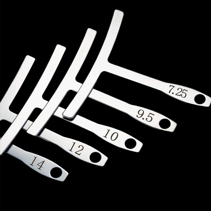 9 stuks roestvrijstalen ondersnaarradiusmeter voor gitaarbas-setup Luthier zilver