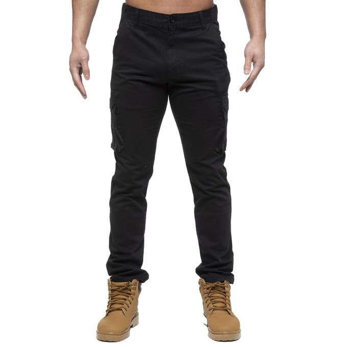 Enzo | Heren Cargo Broek - Zwart