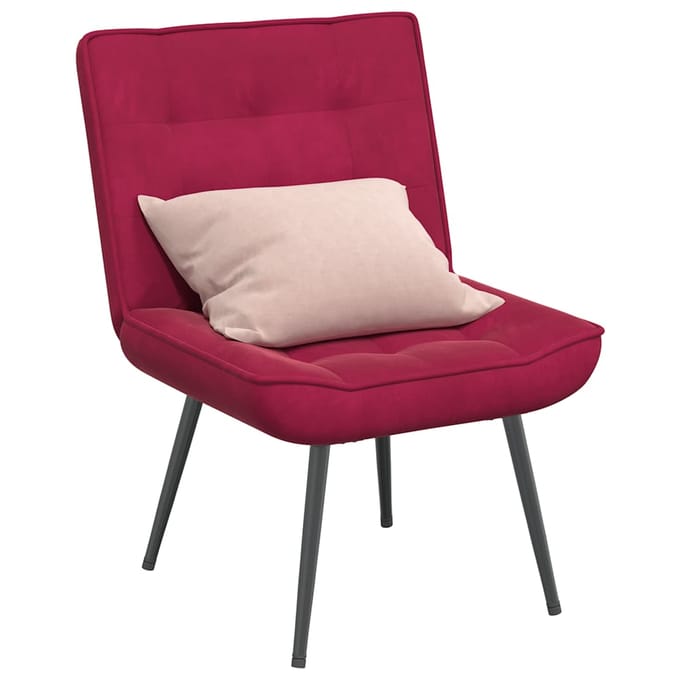 vidaXL - Relaxstoel - 64x74x84 - cm - fluweel - wijnrood