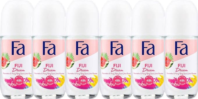 6x Fa Deo Roll-on Women - Fiji Dream 50 ml. GLAS