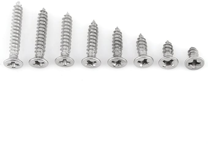 Assortiment van 200 Stuks M3 RVS Countersunk Head Schroeven met Kruiskop voor Diverse Toepassingen