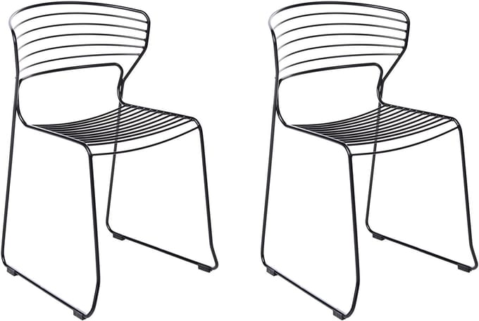 PISTOIA - Set van 2 tuinstoelen - Zwart - Staal